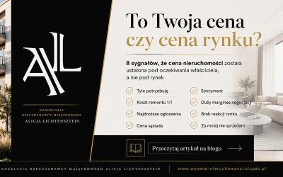Co zdradza, że cena nieruchomości została ustalona pod oczekiwania właściciela, a nie pod rynek?