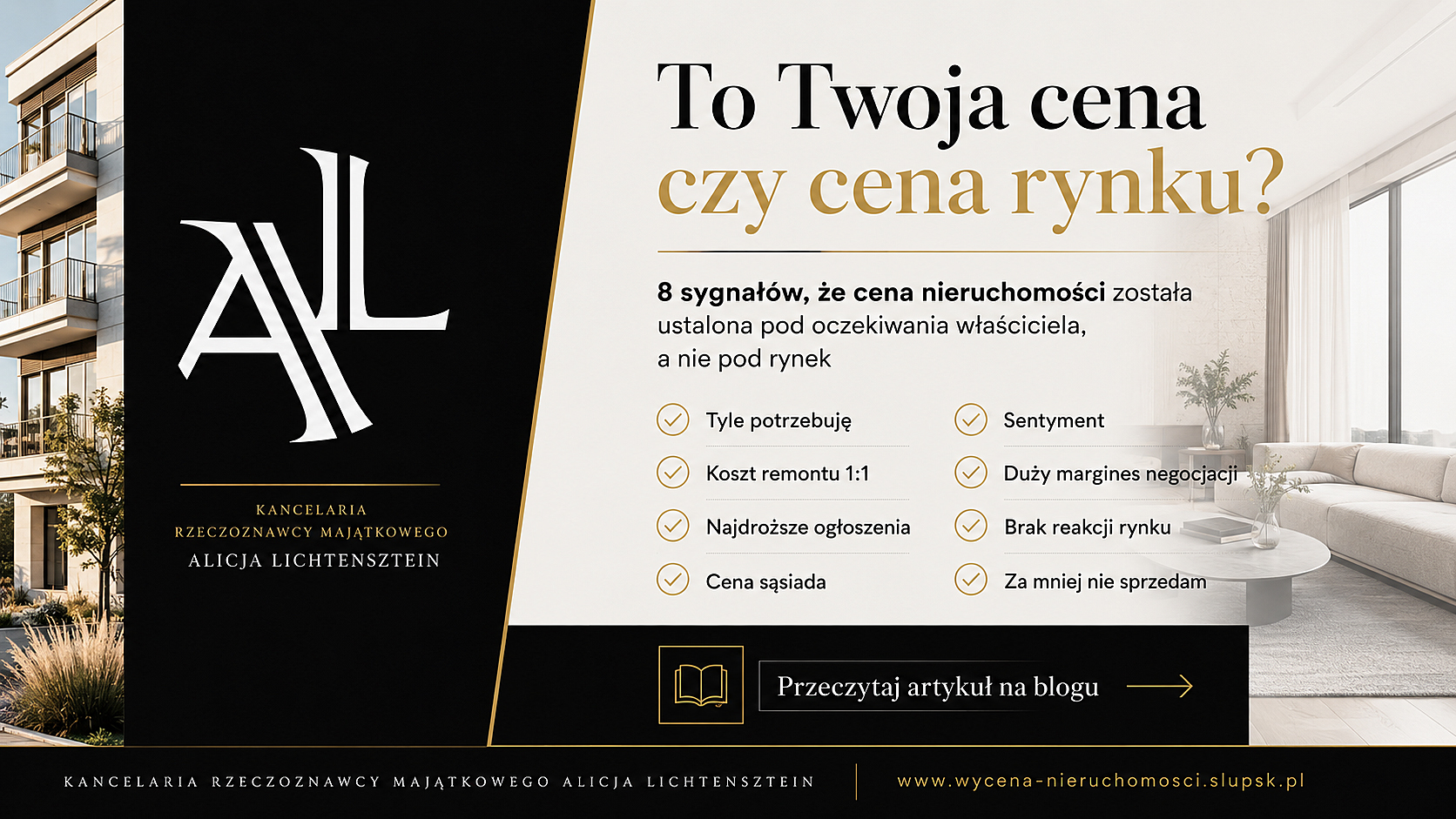 Co zdradza, że cena nieruchomości została ustalona pod oczekiwania właściciela, a nie pod rynek? 1 Rzeczoznawca majątkowy Słupsk