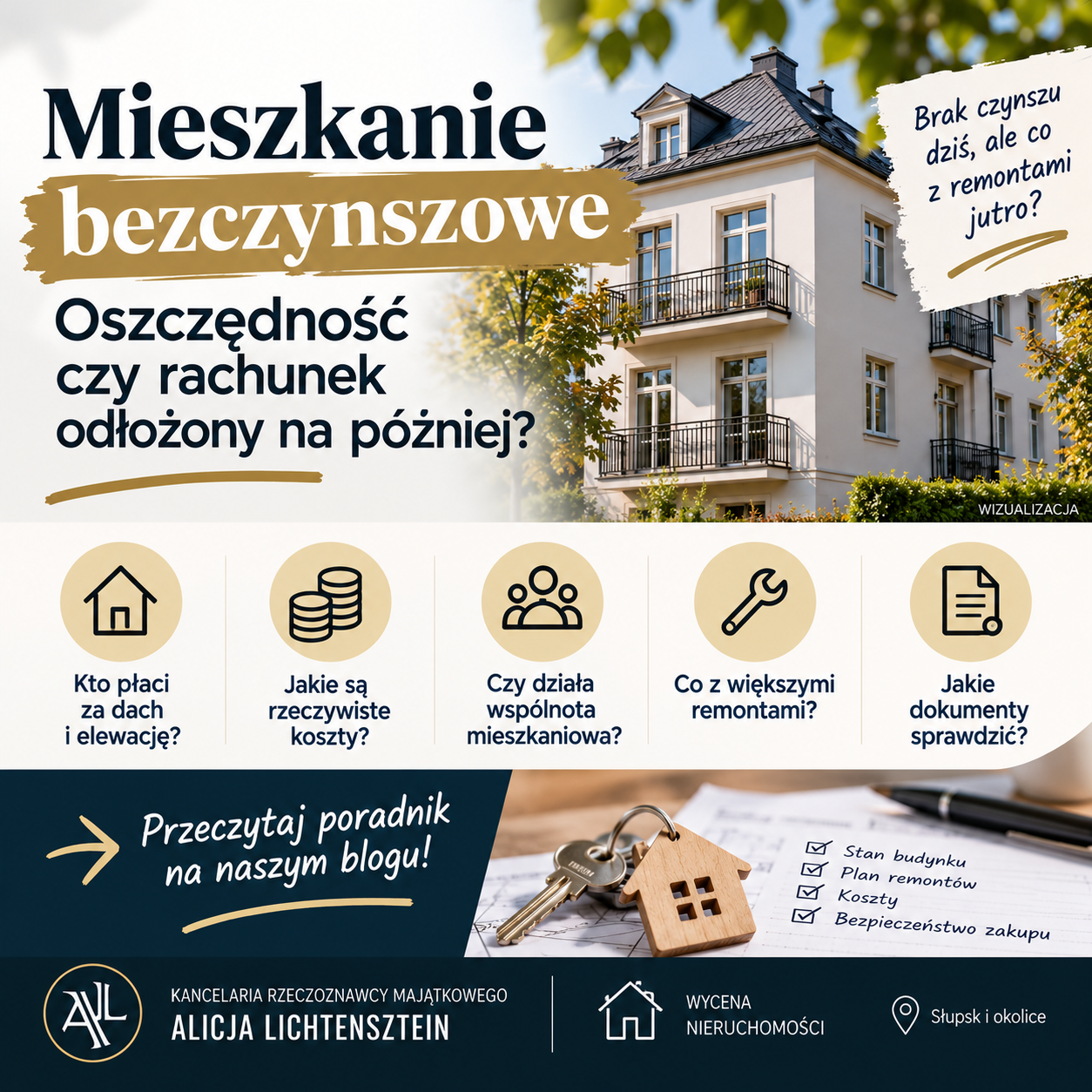 Mieszkanie bezczynszowe — oszczędność czy rachunek odłożony na później? 1 Rzeczoznawca majątkowy Słupsk