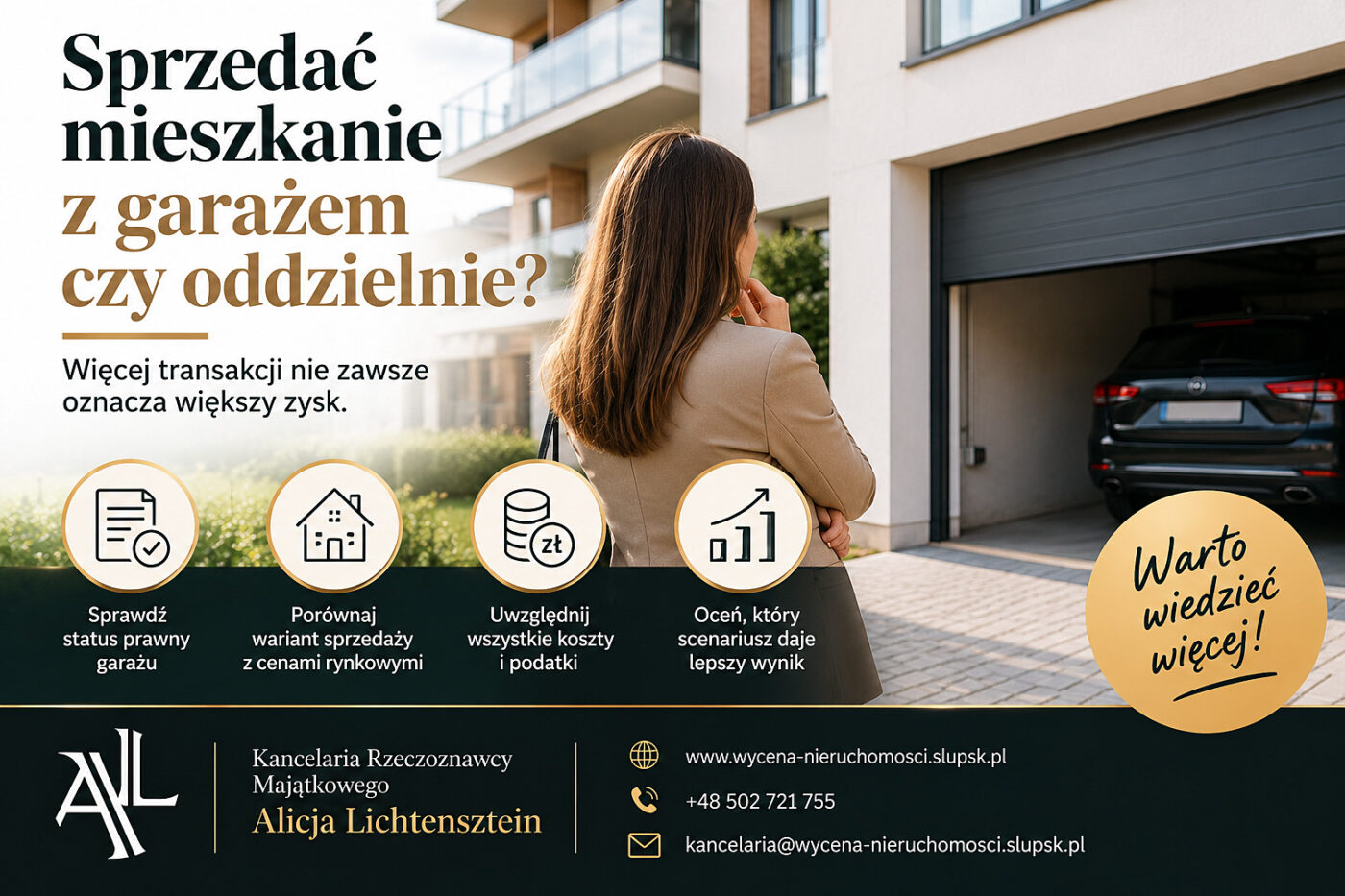 Sprzedać mieszkanie z garażem czy oddzielnie? Więcej transakcji nie zawsze oznacza większy zysk 1 Rzeczoznawca majątkowy Słupsk