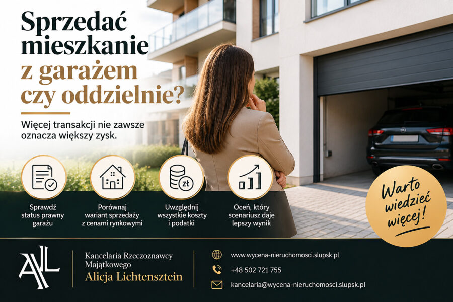 Sprzedać mieszkanie z garażem czy oddzielnie? Więcej transakcji nie zawsze oznacza większy zysk 1 Rzeczoznawca majątkowy Słupsk
